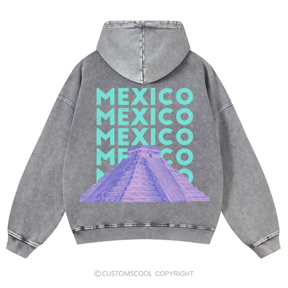 Mexico Casual Washed Hoodie