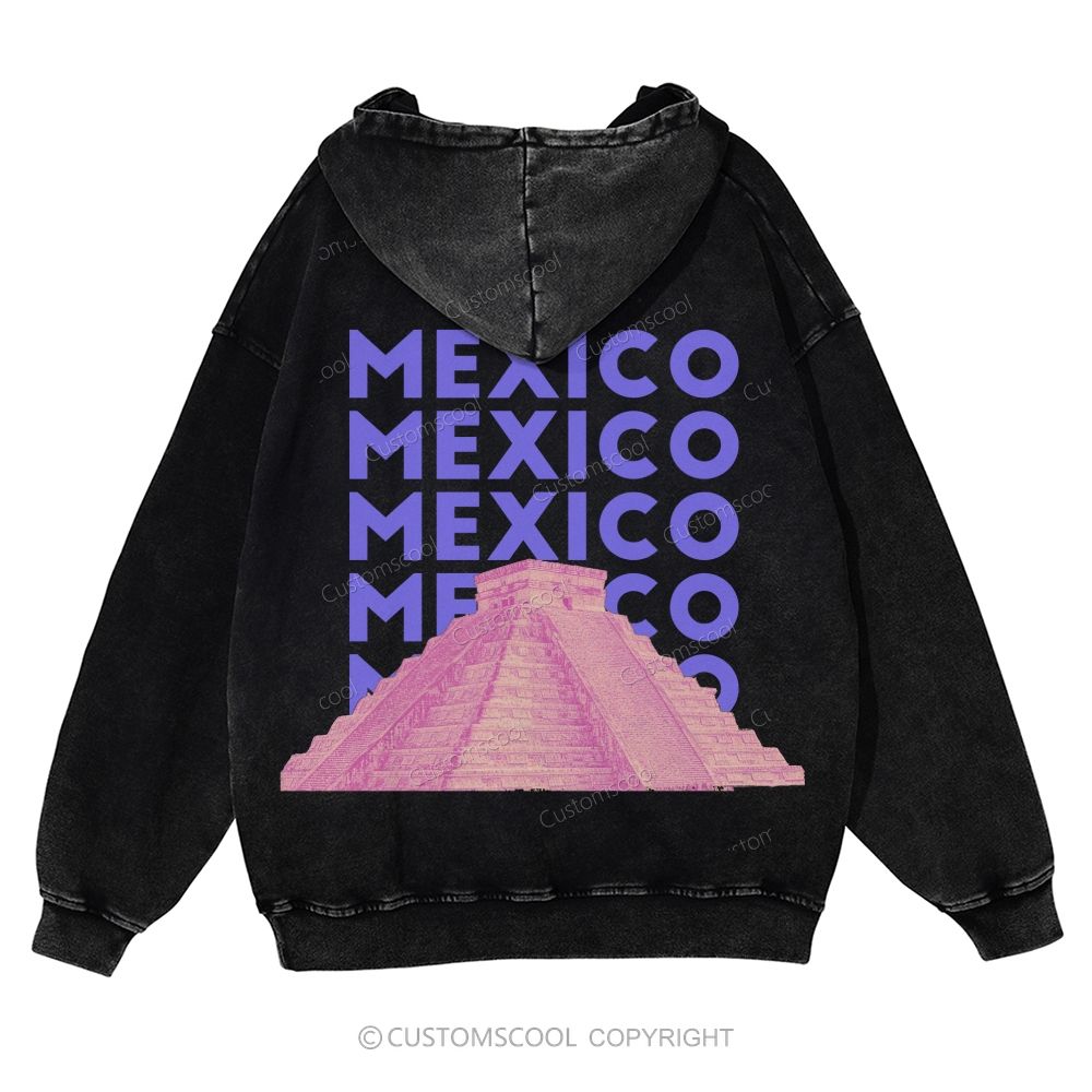 Mexico Casual Washed Hoodie