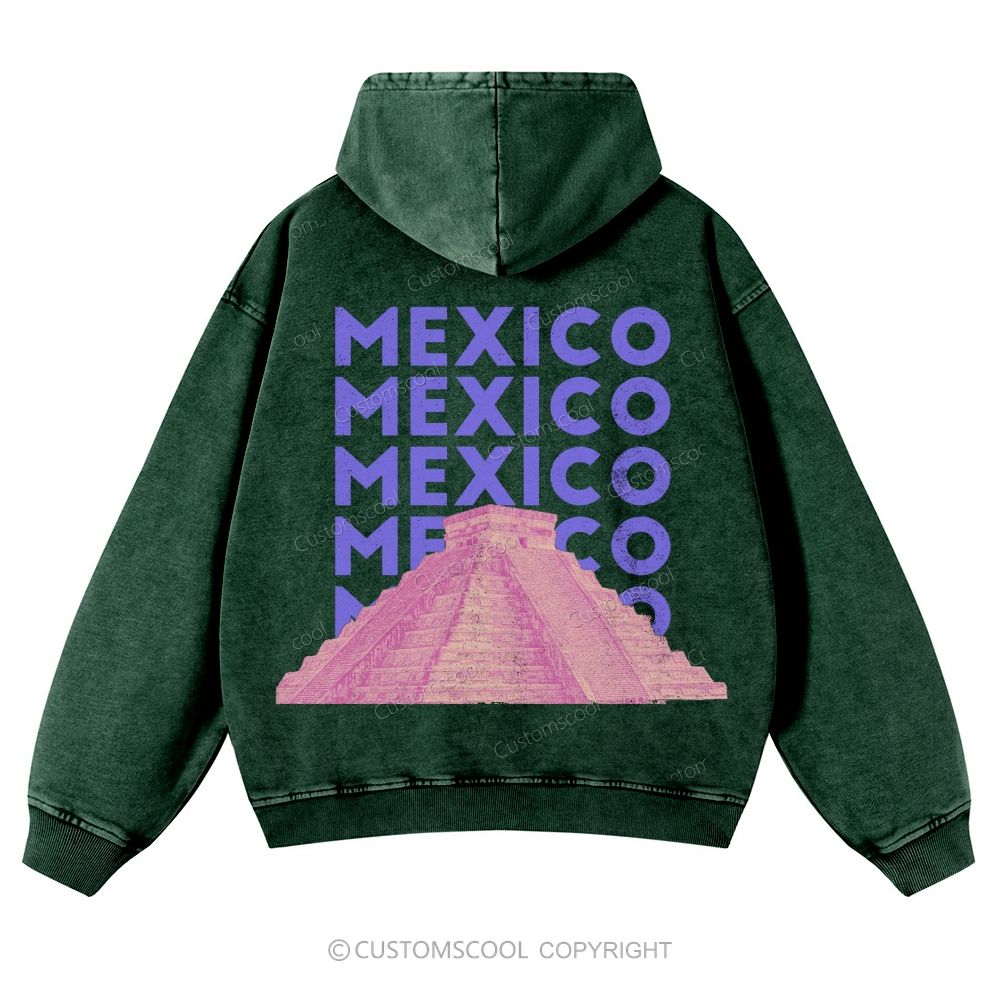 Mexico Casual Washed Hoodie