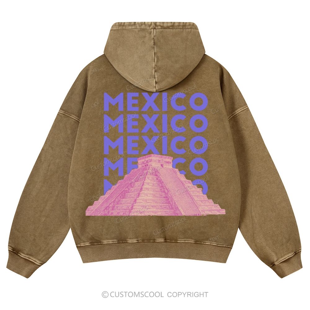 Mexico Casual Washed Hoodie