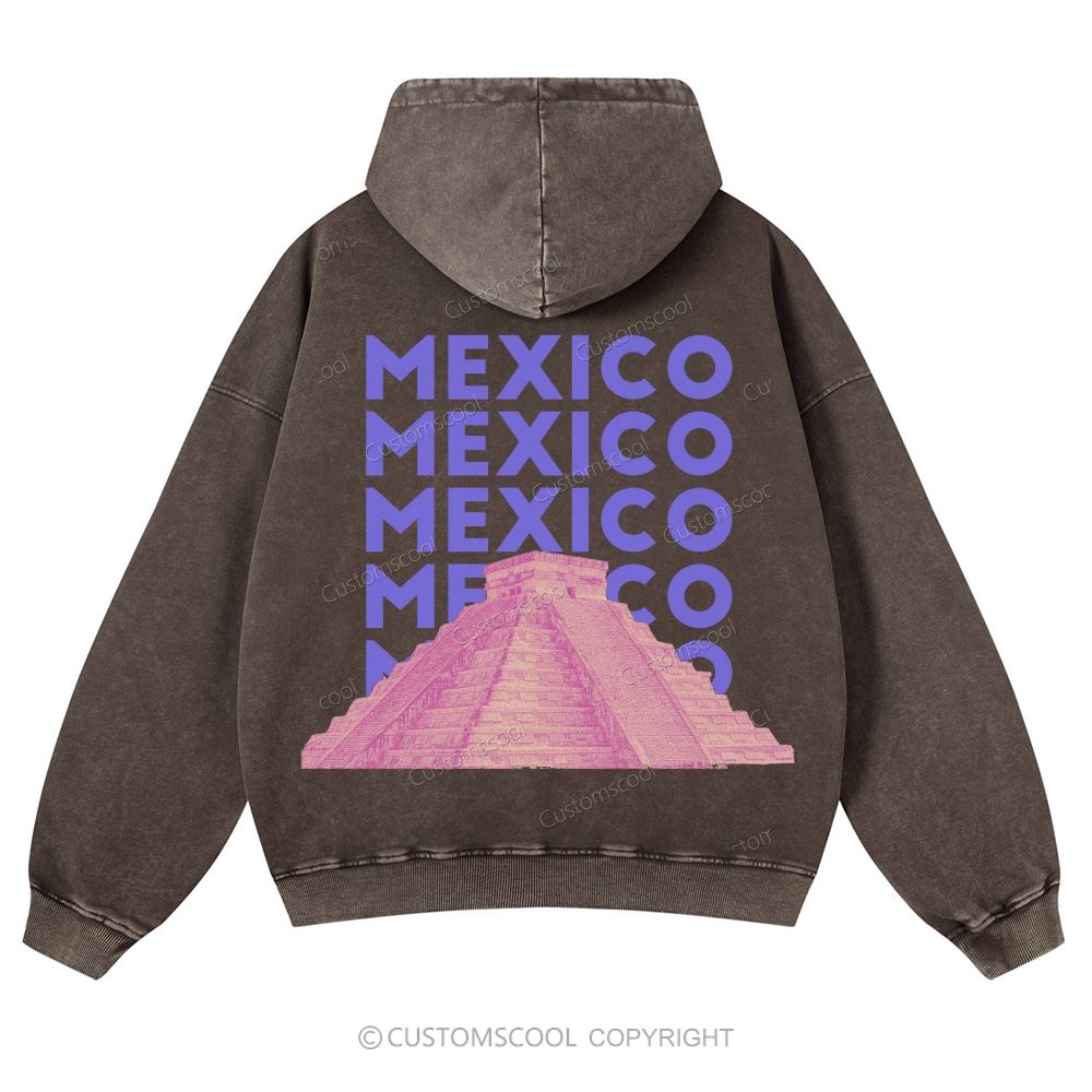 Mexico Casual Washed Hoodie