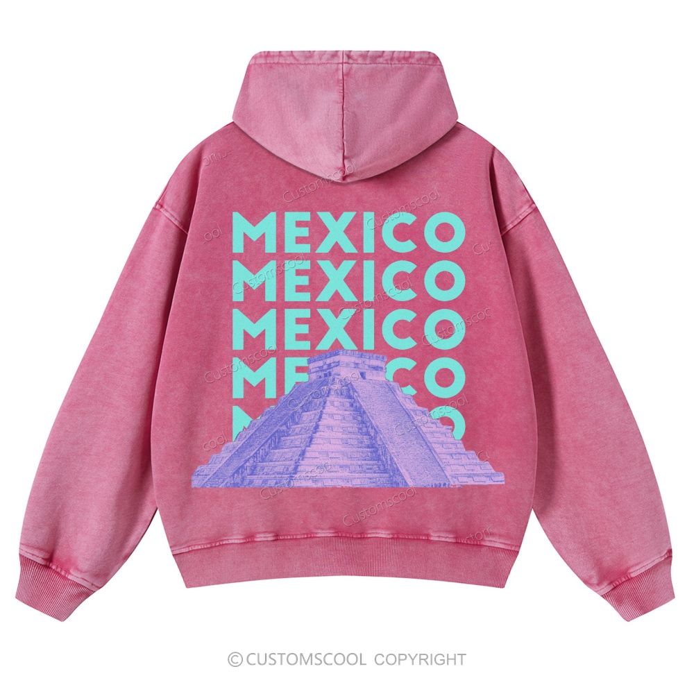 Mexico Casual Washed Hoodie