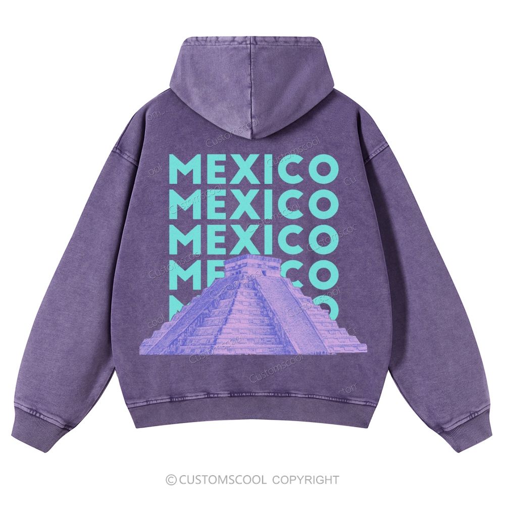 Mexico Casual Washed Hoodie