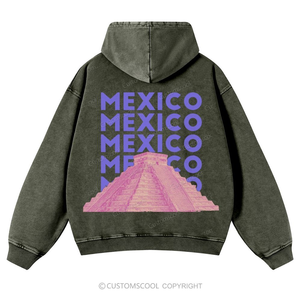 Mexico Casual Washed Hoodie