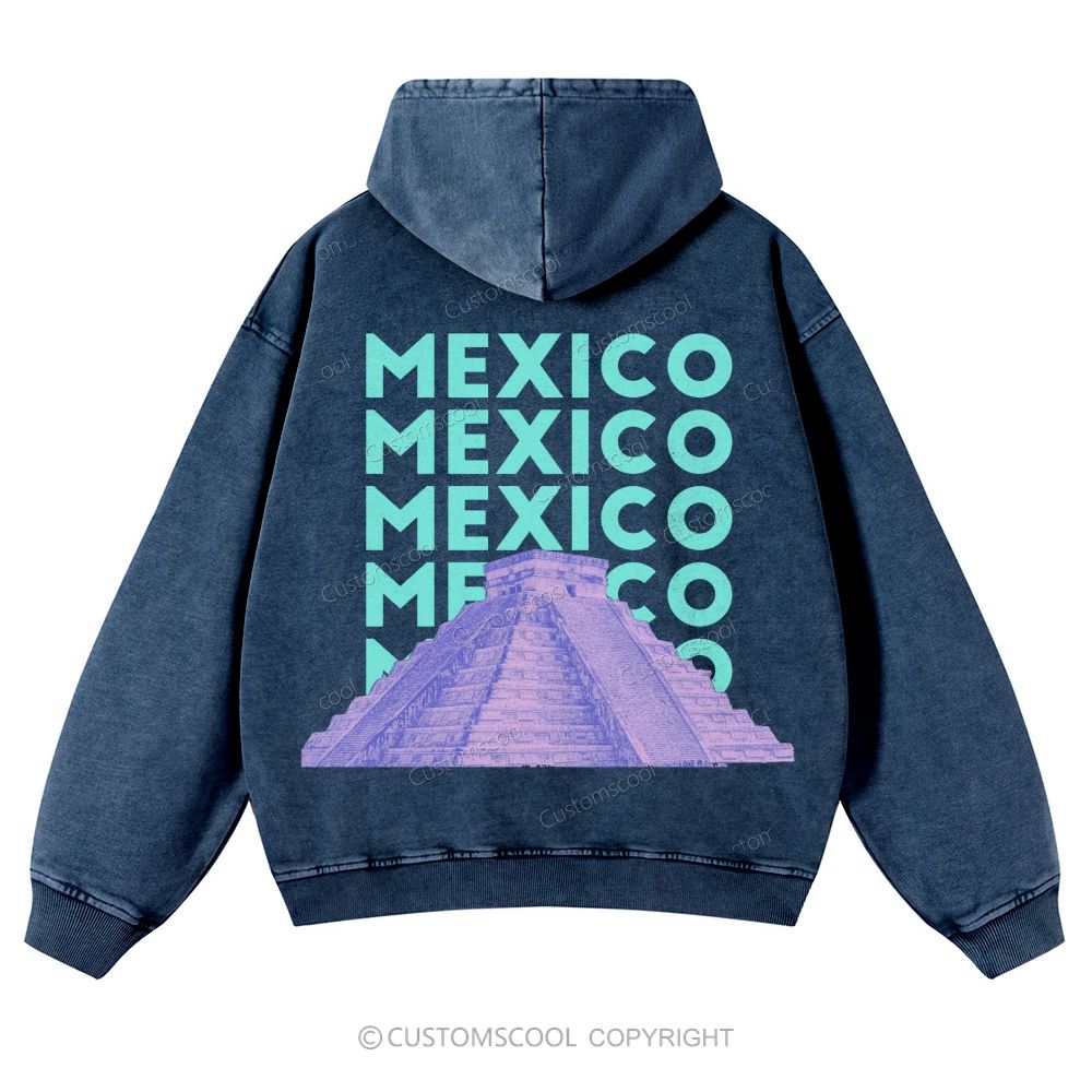 Mexico Casual Washed Hoodie