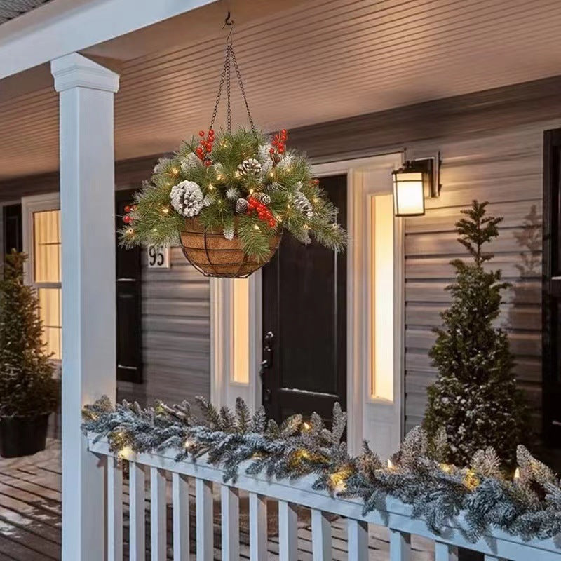 🔥Buy 1 Get 1 Free🔥Pre-Lit Artificial Christmas Hanging Basket