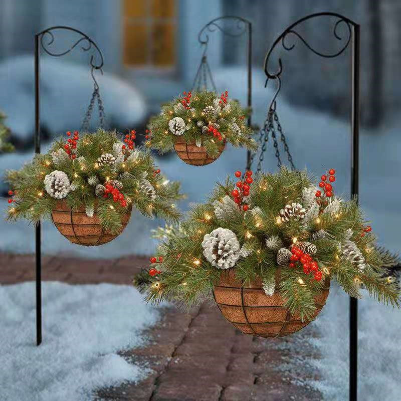 🔥Buy 1 Get 1 Free🔥Pre-Lit Artificial Christmas Hanging Basket