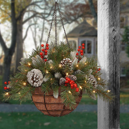 🔥Buy 1 Get 1 Free🔥Pre-Lit Artificial Christmas Hanging Basket