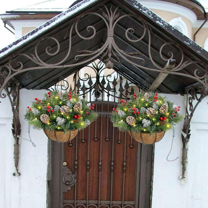 🔥Buy 1 Get 1 Free🔥Pre-Lit Artificial Christmas Hanging Basket