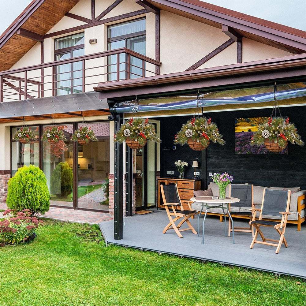 🔥Buy 1 Get 1 Free🔥Pre-Lit Artificial Christmas Hanging Basket