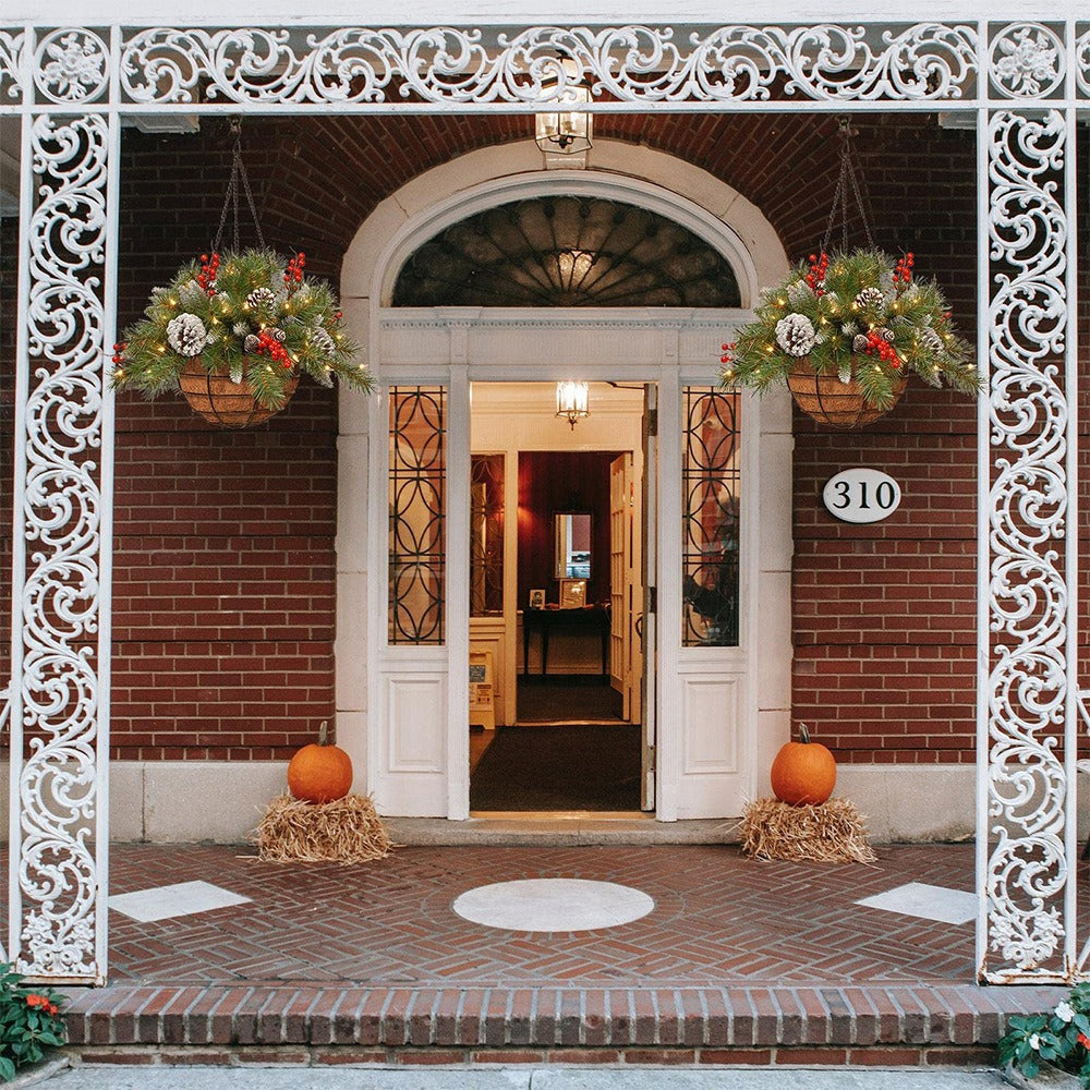 🔥Buy 1 Get 1 Free🔥Pre-Lit Artificial Christmas Hanging Basket